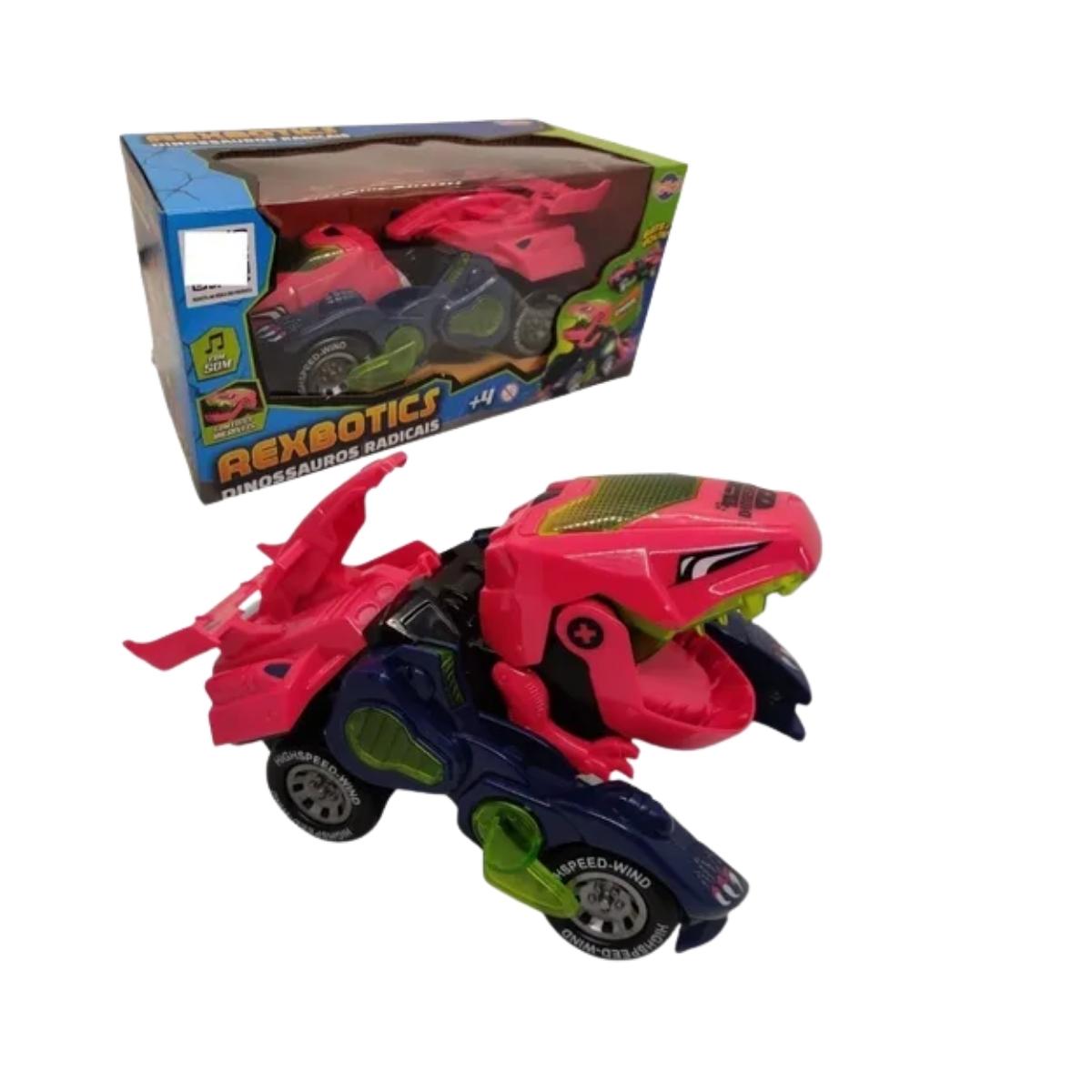 Carrinho Que Vira Robô Dinossauro Com Luz E Som - Toyng - Imagem 3