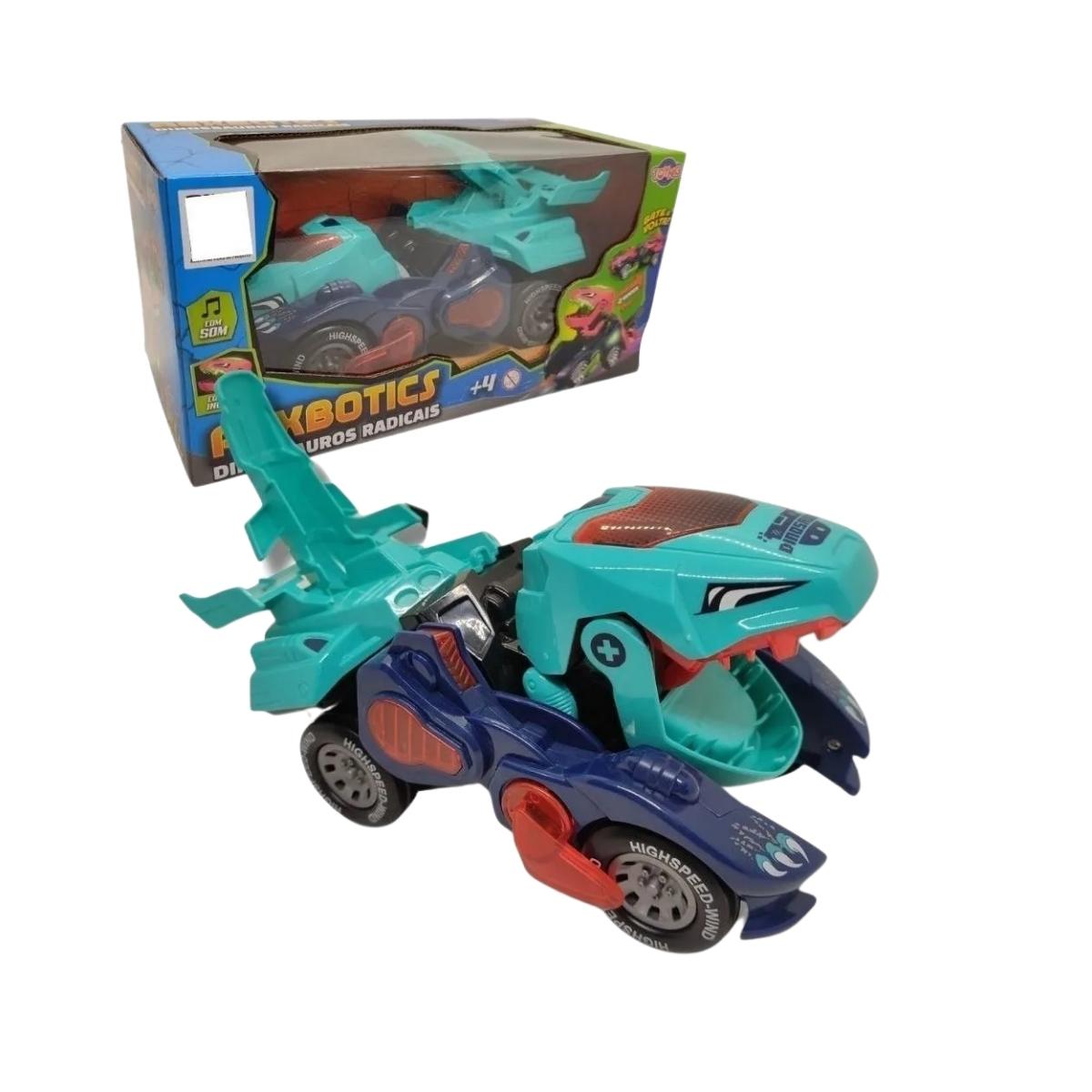 Carrinho Que Vira Robô Dinossauro Com Luz E Som - Toyng - Imagem 4