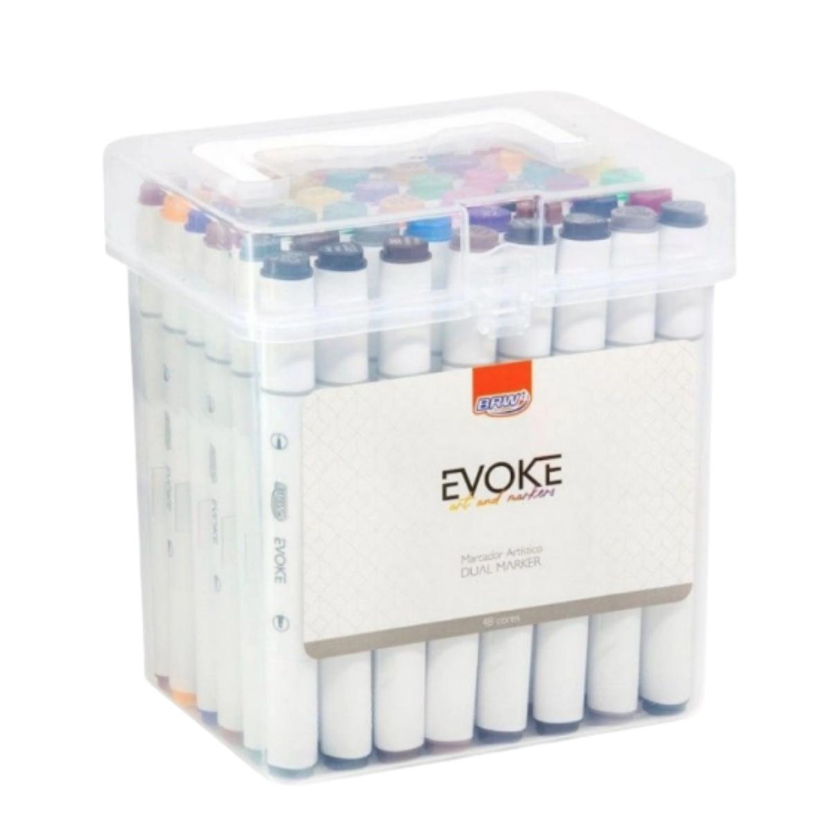 Marcador Artístico Evoke Dual Marker Estojo 48 Cores - Brw
