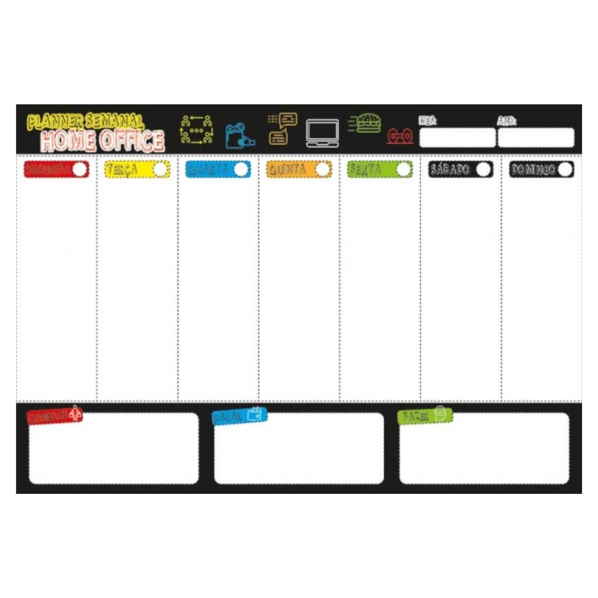 Bloco Planner Semanal Home Office 53 Folhas - São Domingos