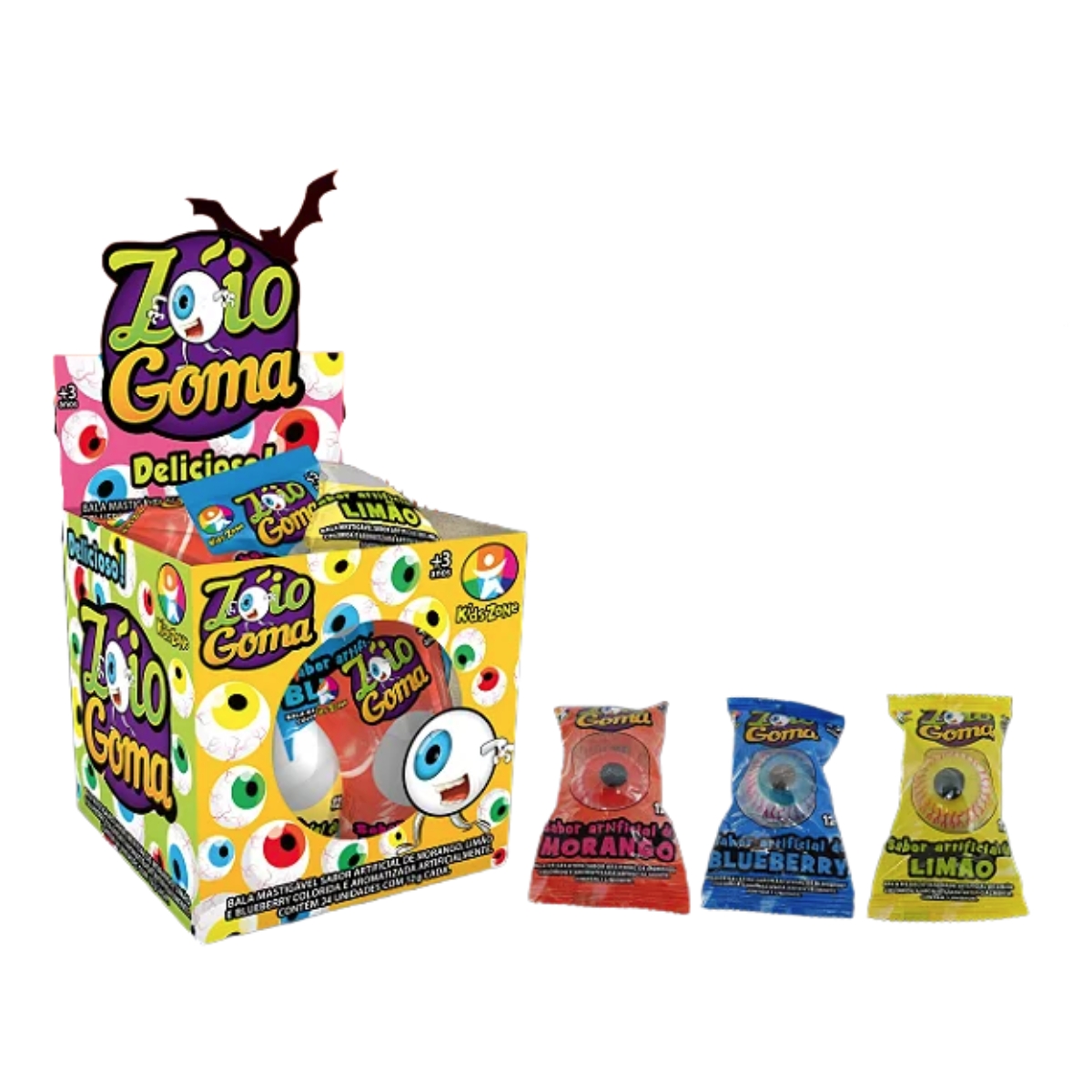 Bala De Gelatina Zóio De Goma 24 Unidades - Kids Zone