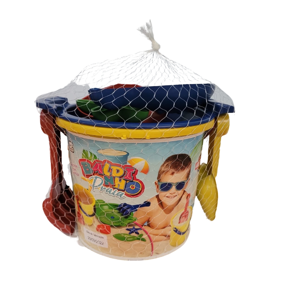 Baldinho de Praia Pequeno Menino Com 7 Peças - World Blocks - Imagem 2