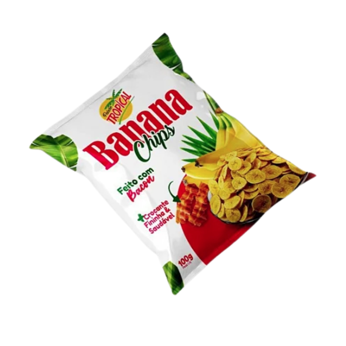 Banana Chips Sabor Bacon Com 100g - Paixão Tropical