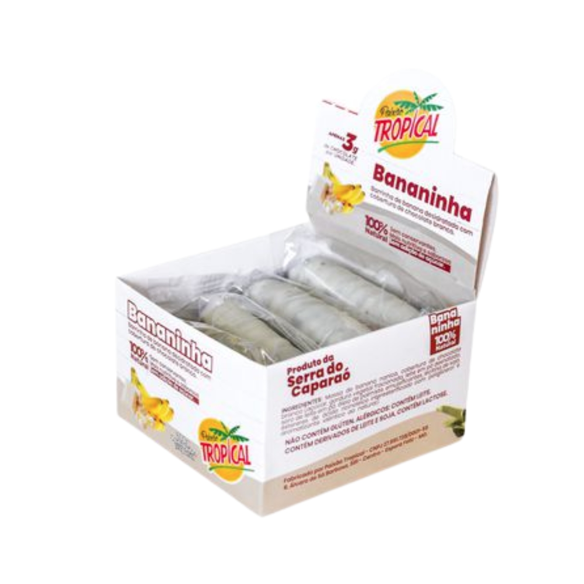 Barra Bananinha com Chocolate Branco 20Un - Paixão Tropical