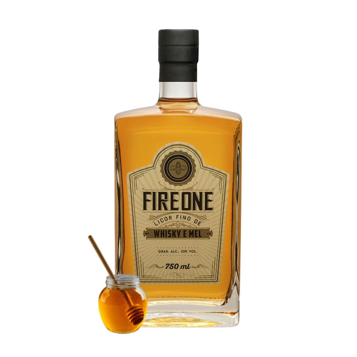 Licor Whisky e Mel 750ml - Fire One - Imagem 2