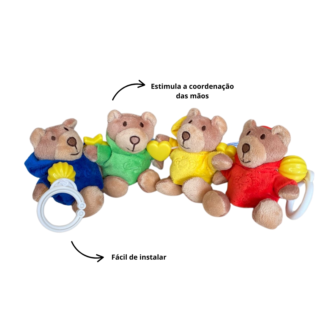 Móbile para Carrinho Em Pelúcia Ursos Plush - Coloria - Imagem 3