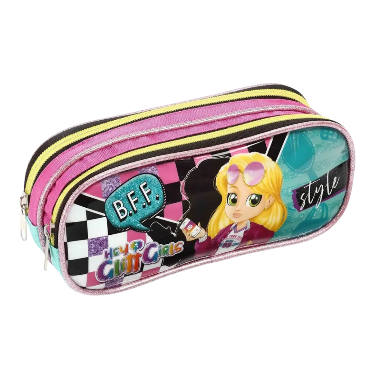 Estojo Duplo Infantil Hey Glitt Girls Loira - Seanite